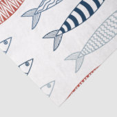 Decoratieve mediterrane sardines vispatroon tissuepapier (Detail)