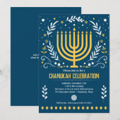 Decoratieve Menorah Hanukkah Holiday Partij Kaart (Voorkant / Achterkant)