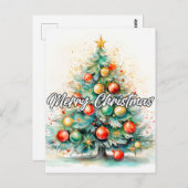 Decoratieve Merry Christmas Holiday Tree Briefkaart (Voorkant / Achterkant)