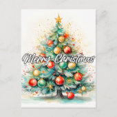 Decoratieve Merry Christmas Holiday Tree Briefkaart (Voorkant)