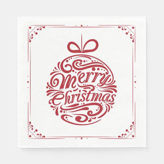 Decoratieve Merry Christmas Ornament Papier servet (Voorkant)