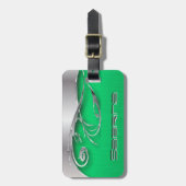 Decoratieve metalen afdrukken van helder groen en  bagagelabel (Voorkant verticaal)