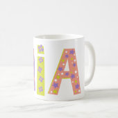 Decoratieve Mia bloemen en sterrenmok Koffiemok (Voorkant rechts)