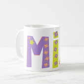 Decoratieve Mia bloemen en sterrenmok Koffiemok (Voorkant links)