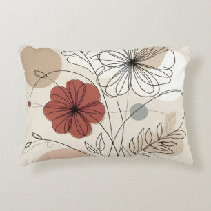 Decoratieve minimalistische bloementerracotta en n accent kussen