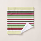 Decoratieve Mint Groen en Crème Bad Handdoek (Wasdoekje)