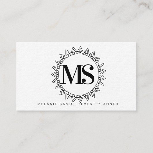 Decoratieve moderne circulaire Logo Event Planner Visitekaartje (Voorkant)