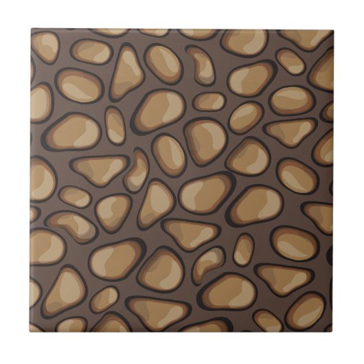 Decoratieve moderne leuke hand getekende stenen Br Tegeltje (Voorkant)