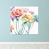 Decoratieve moderne stijlvolle anjer canvas afdruk (Insitu (Houten vloer))