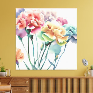 Decoratieve moderne stijlvolle anjer canvas afdruk
