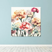 Decoratieve moderne stijlvolle anjer canvas afdruk (Insitu (Houten vloer))