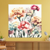 Decoratieve moderne stijlvolle anjer canvas afdruk (Insitu (Woonkamer))