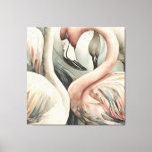 Decoratieve moderne stijlvolle flamingo canvas afdruk (Voorkant)