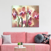 Decoratieve moderne stijlvolle orchideeën canvas afdruk (Insitu (Woonkamer))
