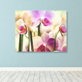 Decoratieve moderne stijlvolle orchideeën canvas afdruk (Insitu (Houten vloer))