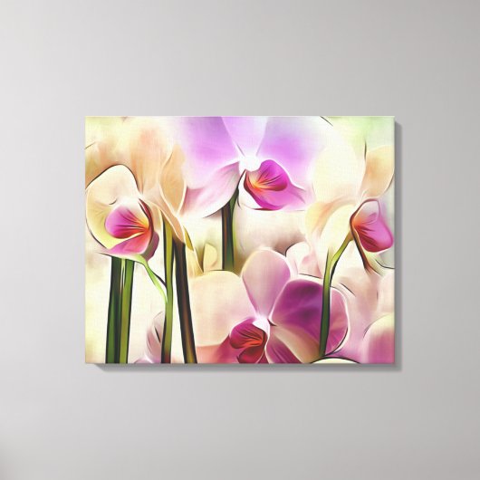 Decoratieve moderne stijlvolle orchideeën canvas afdruk (Voorkant)