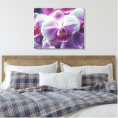Decoratieve moderne stijlvolle orchideeën canvas afdruk (Insitu (Slaapkamer))