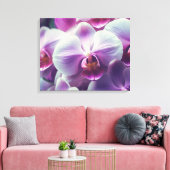 Decoratieve moderne stijlvolle orchideeën canvas afdruk (Insitu (Woonkamer))