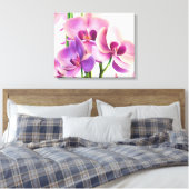 Decoratieve moderne stijlvolle orchideeën canvas afdruk (Insitu (Slaapkamer))