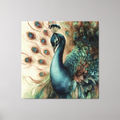 Decoratieve moderne stijlvolle pauw canvas afdruk (Voorkant)