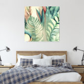 Decoratieve moderne stijlvolle tropische canvas afdruk (Insitu (Slaapkamer))