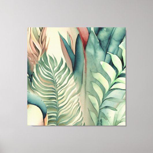 Decoratieve moderne stijlvolle tropische canvas afdruk (Voorkant)