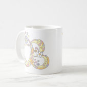 Decoratieve monogram B harten en bloemen mok (Voorkant links)