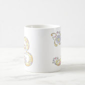 Decoratieve monogram B harten en bloemen mok (Center)