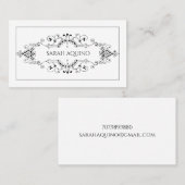 Decoratieve monogram banner contactkaartje (Voorkant / Achterkant)