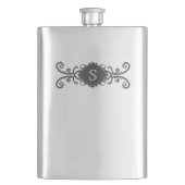 Decoratieve monogram scroller heupfles (Voorkant)