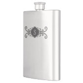 Decoratieve monogram scroller heupfles (Links)