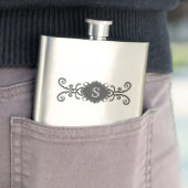 Decoratieve monogram scroller heupfles (Voorbeeld)