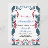 Decoratieve Motif Easter Brunch Chick Birds Bunny Kaart (Voorkant)