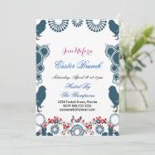 Decoratieve motif paasschaar Brunch beest vogelmee Kaart (Staand voorkant)