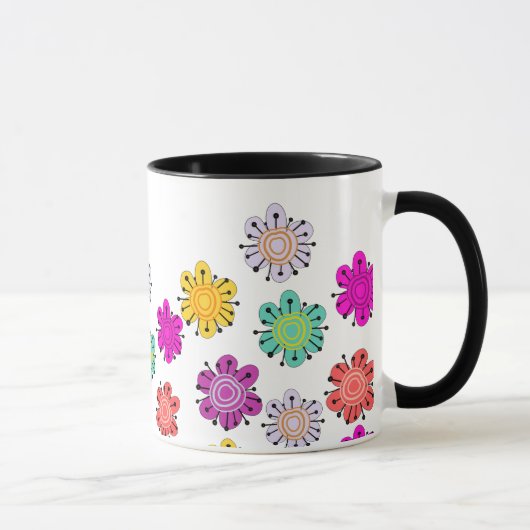 Decoratieve Multicolored Flowers Mok (Rechts)