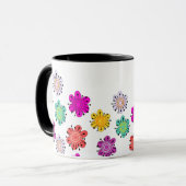 Decoratieve Multicolored Flowers Mok (Voorkant links)