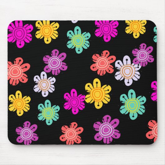 Decoratieve Multicolored Flowers Muismat (Voorkant)