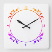 Decoratieve multikleurige en witte klokklok vierkante klok (Voorkant)
