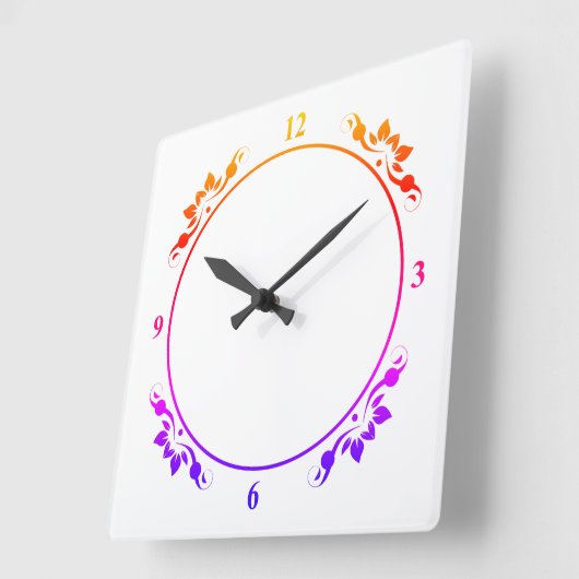 Decoratieve multikleurige en witte klokklok vierkante klok (Hoek)