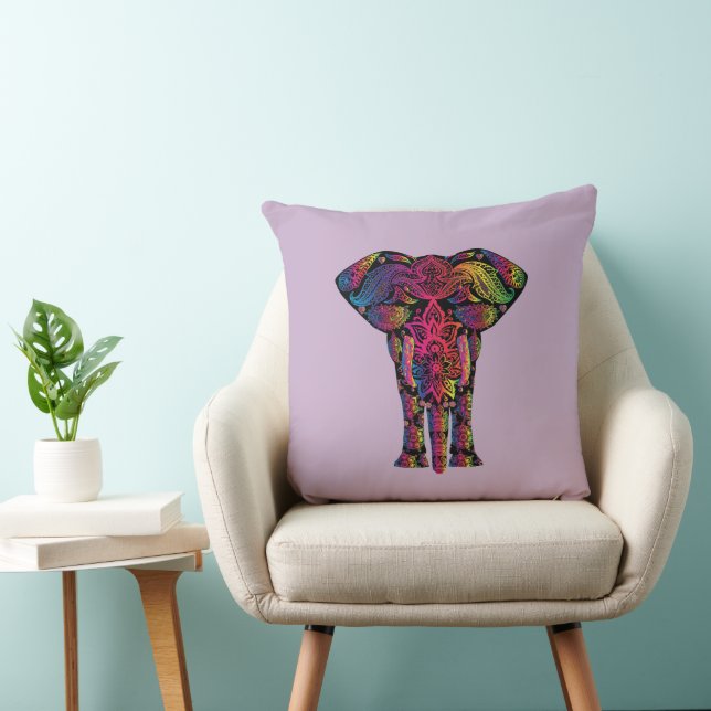Decoratieve Neon inkt olifant gooi kussen (Stoel)
