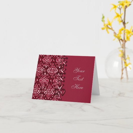 Decoratieve notitie Kaart van het Laced Red Patter (Gele Bloem)