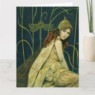 Decoratieve  Nymph Large Greetings Card Kaart