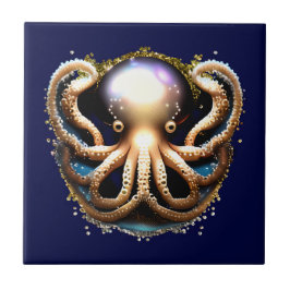 Decoratieve octopus onder het zee creature glam tegeltje