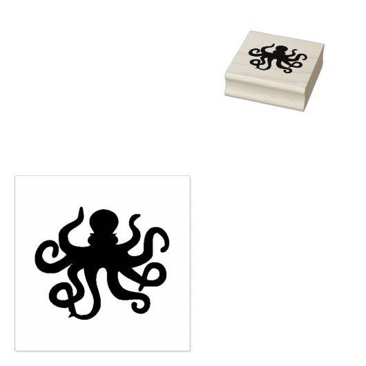 Decoratieve Octopus Rubber Stamp Rubberstempel (Gestempeld)