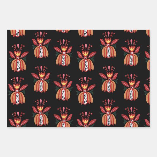 Decoratieve Oekraïense bloemen Inpakpapier Vel (Voorkant 2)