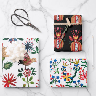 Decoratieve Oekraïense bloemen Inpakpapier Vel