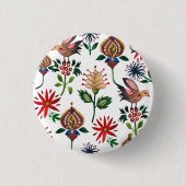 Decoratieve Oekraïense bloemen Ronde Button 3,2 Cm (Voorkant)