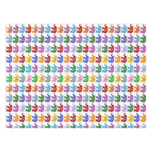 Decoratieve olifanten tafelkleed (Voorkant (Horizontaal))