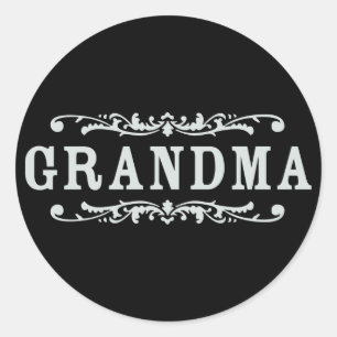 Decoratieve oma ronde sticker