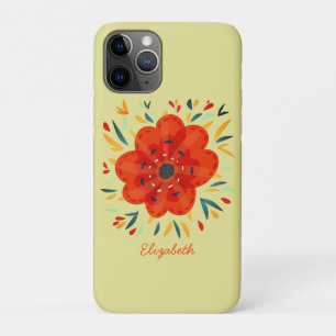 Decoratieve Oranje bloem Abstracte botanische naam Case-Mate iPhone Case